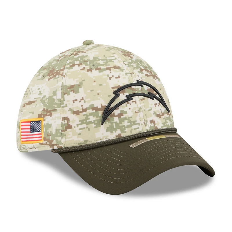 Men's New Era Camo Los Angeles Chargers 2025 Salute to Service 39THIRTY Flex Hat