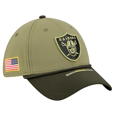 Men's New Era  Green Las Vegas Raiders 2025 Salute to Service 39THIRTY Flex Hat