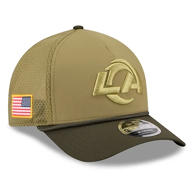 Men's New Era  Green Los Angeles Rams 2025 Salute to Service 9FORTY A-Frame M-Crown Adjustable Hat