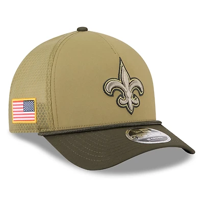 Men's New Era  Green New Orleans Saints 2025 Salute to Service 9FORTY A-Frame M-Crown Adjustable Hat