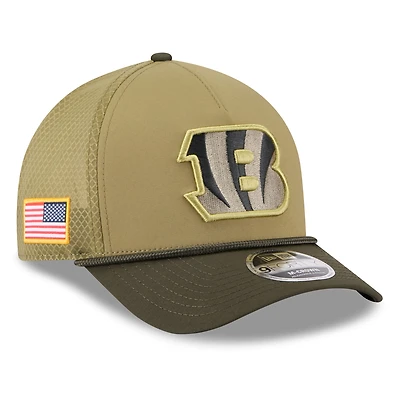Men's New Era  Green Cincinnati Bengals 2025 Salute to Service 9FORTY A-Frame M-Crown Adjustable Hat