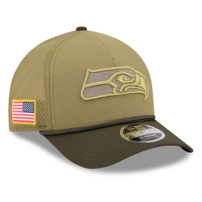 Men's New Era  Green Seattle Seahawks 2025 Salute to Service 9FORTY A-Frame M-Crown Adjustable Hat