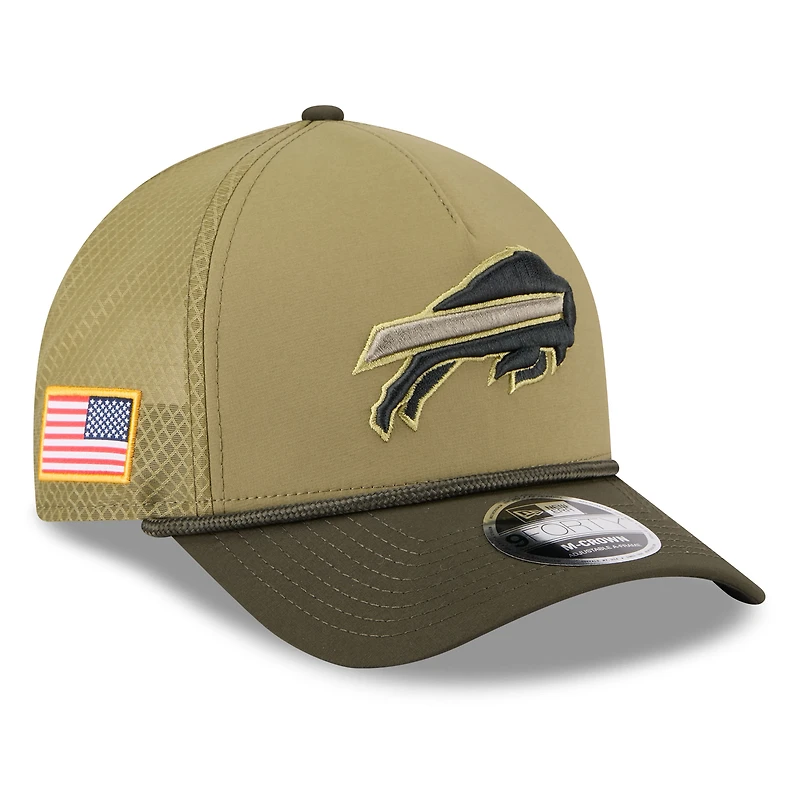 Men's New Era  Green Buffalo Bills 2025 Salute to Service 9FORTY A-Frame M-Crown Adjustable Hat