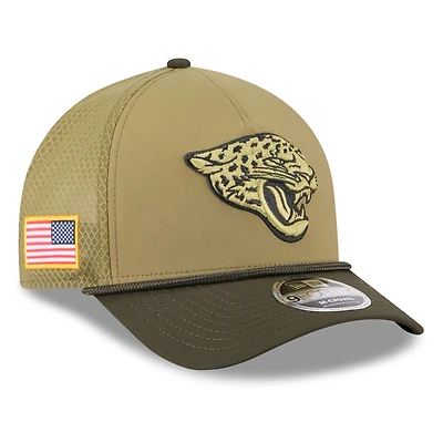 Men's New Era  Green Jacksonville Jaguars 2025 Salute to Service 9FORTY A-Frame M-Crown Adjustable Hat