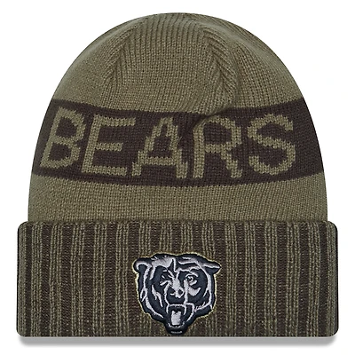 Men's New Era  Dark Green Chicago Bears 2025 Salute to Service Cuffed Knit Hat
