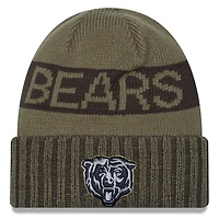 Men's New Era  Dark Green Chicago Bears 2025 Salute to Service Cuffed Knit Hat