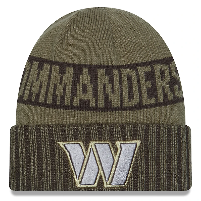 Men's New Era  Dark Green Washington Commanders 2025 Salute to Service Cuffed Knit Hat