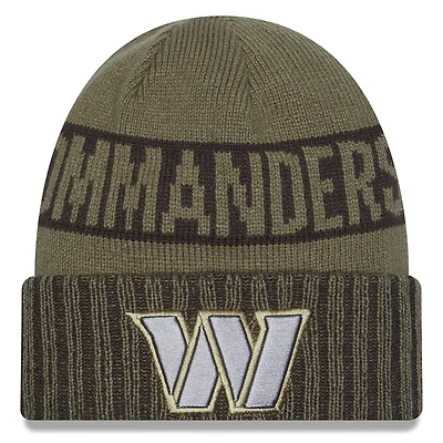 Men's New Era  Dark Green Washington Commanders 2025 Salute to Service Cuffed Knit Hat