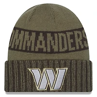 Men's New Era  Dark Green Washington Commanders 2025 Salute to Service Cuffed Knit Hat