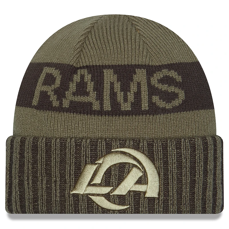 Men's New Era  Dark Green Los Angeles Rams 2025 Salute to Service Cuffed Knit Hat