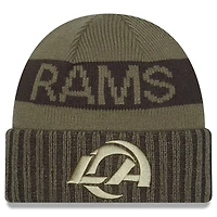 Men's New Era  Dark Green Los Angeles Rams 2025 Salute to Service Cuffed Knit Hat