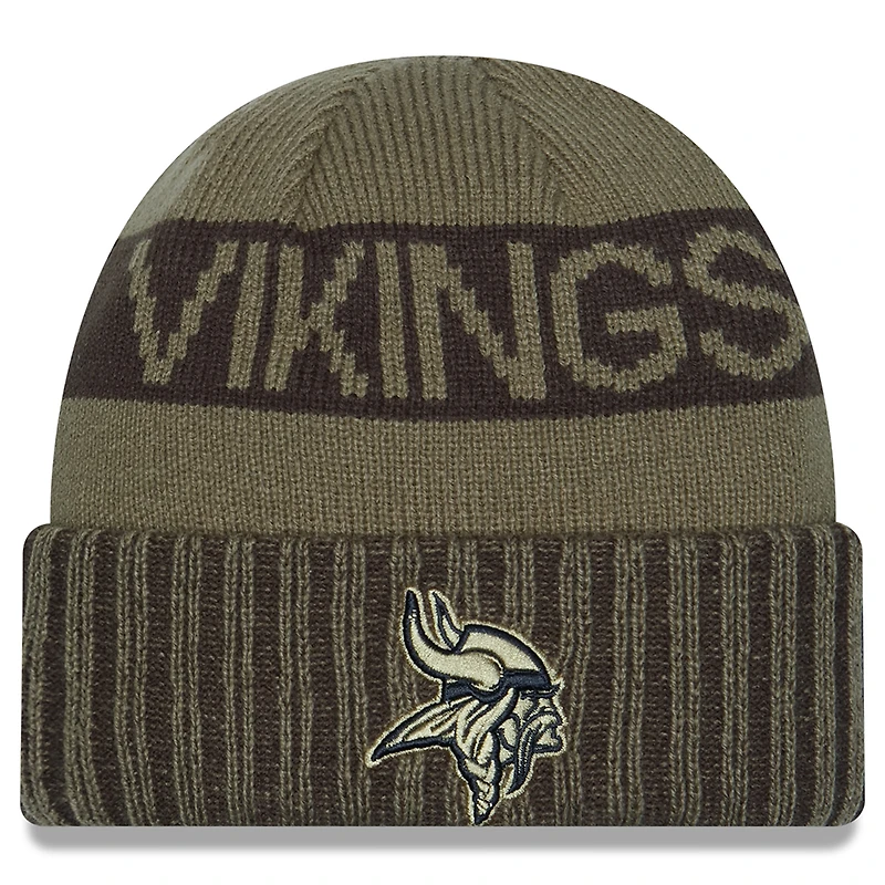 Men's New Era  Dark Green Minnesota Vikings 2025 Salute to Service Cuffed Knit Hat