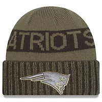 Men's New Era  Dark Green New England Patriots 2025 Salute to Service Cuffed Knit Hat