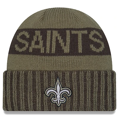 Men's New Era  Dark Green New Orleans Saints 2025 Salute to Service Cuffed Knit Hat