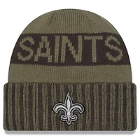 Men's New Era  Dark Green New Orleans Saints 2025 Salute to Service Cuffed Knit Hat