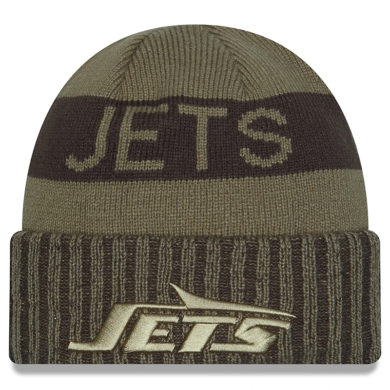 Men's New Era  Dark Green New York Jets 2025 Salute to Service Cuffed Knit Hat
