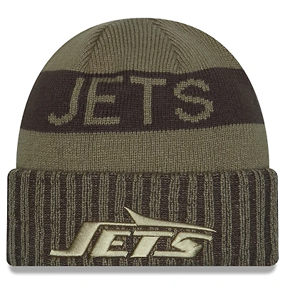 Men's New Era  Dark Green New York Jets 2025 Salute to Service Cuffed Knit Hat