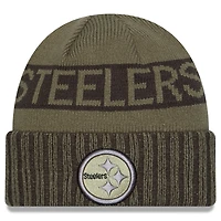 Men's New Era  Dark Green Pittsburgh Steelers 2025 Salute to Service Cuffed Knit Hat