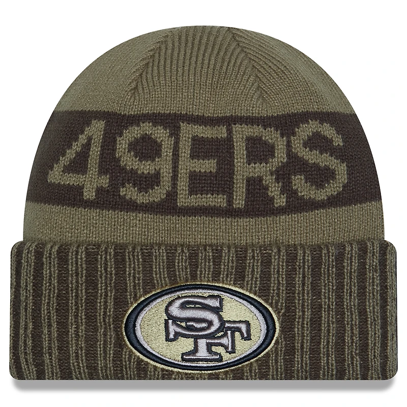 Men's New Era  Dark Green San Francisco 49ers 2025 Salute to Service Cuffed Knit Hat