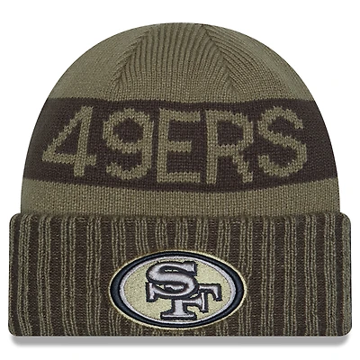 Men's New Era  Dark Green San Francisco 49ers 2025 Salute to Service Cuffed Knit Hat