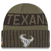 Men's New Era  Dark Green Houston Texans 2025 Salute to Service Cuffed Knit Hat