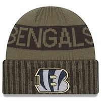 Men's New Era  Dark Green Cincinnati Bengals 2025 Salute to Service Cuffed Knit Hat