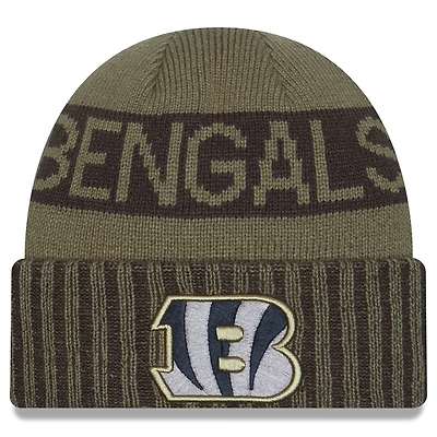 Men's New Era  Dark Green Cincinnati Bengals 2025 Salute to Service Cuffed Knit Hat