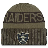 Men's New Era  Dark Green Las Vegas Raiders 2025 Salute to Service Cuffed Knit Hat