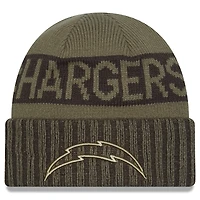 Men's New Era  Dark Green Los Angeles Chargers 2025 Salute to Service Cuffed Knit Hat