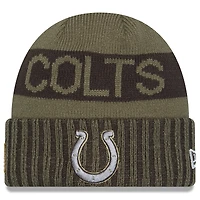 Men's New Era  Dark Green Indianapolis Colts 2025 Salute to Service Cuffed Knit Hat