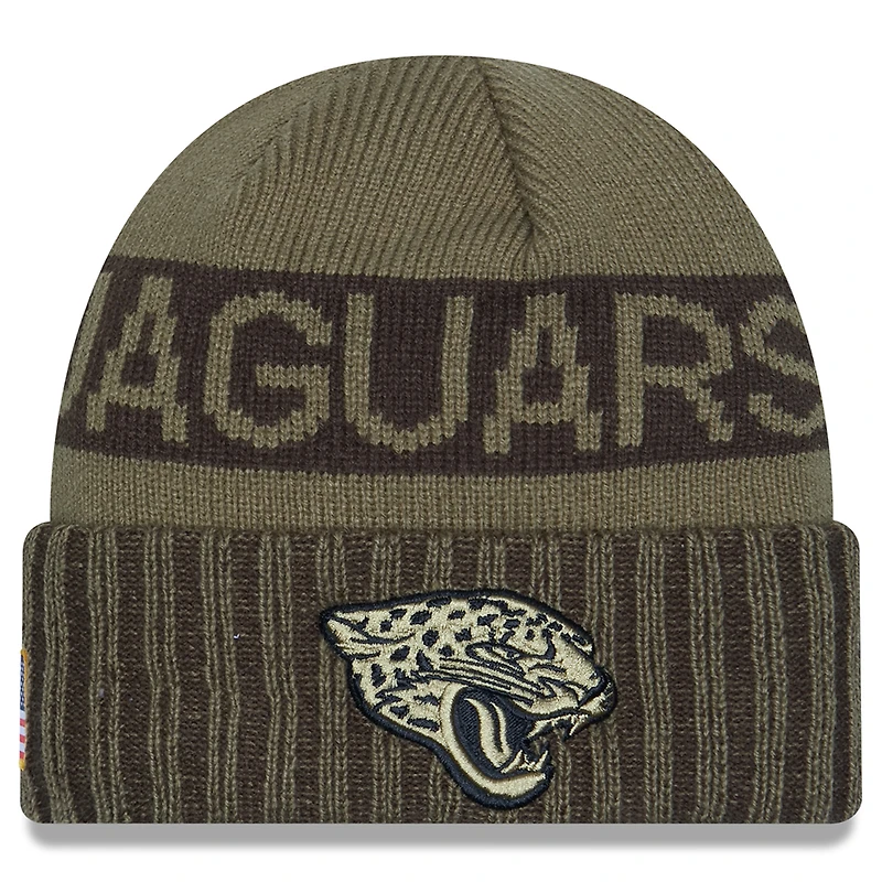 Men's New Era  Dark Green Jacksonville Jaguars 2025 Salute to Service Cuffed Knit Hat