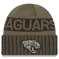 Men's New Era  Dark Green Jacksonville Jaguars 2025 Salute to Service Cuffed Knit Hat