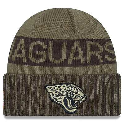 Men's New Era  Dark Green Jacksonville Jaguars 2025 Salute to Service Cuffed Knit Hat