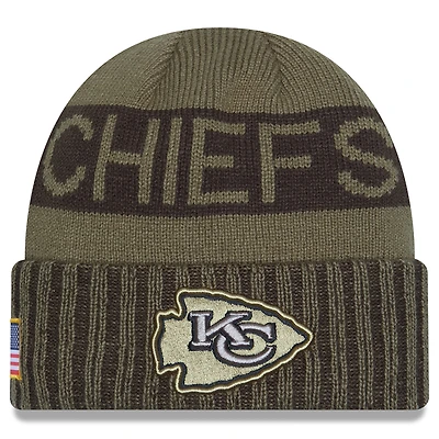 Men's New Era  Dark Green Kansas City Chiefs 2025 Salute to Service Cuffed Knit Hat