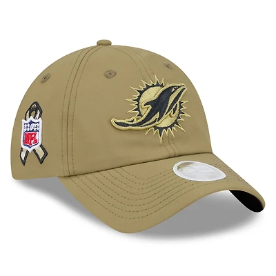 Women's New Era  Green Miami Dolphins 2025 Salute to Service Pony Tail Adjustable Hat