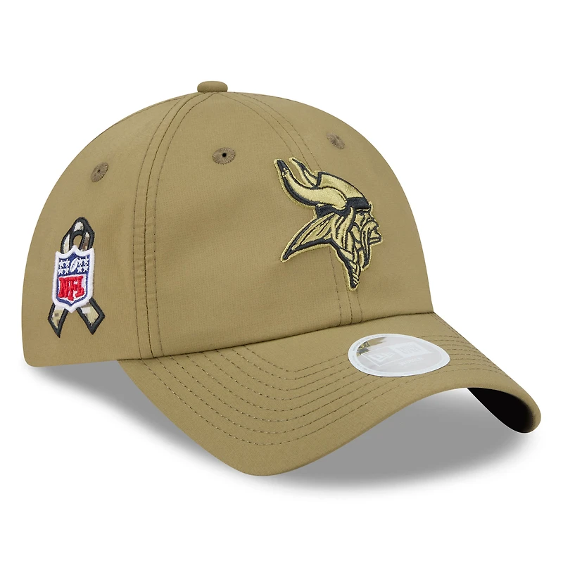 Women's New Era  Green Minnesota Vikings 2025 Salute to Service Pony Tail Adjustable Hat