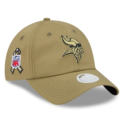 Women's New Era  Green Minnesota Vikings 2025 Salute to Service Pony Tail Adjustable Hat