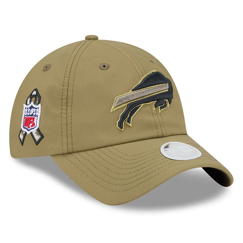 Women's New Era  Green Buffalo Bills 2025 Salute to Service Pony Tail Adjustable Hat