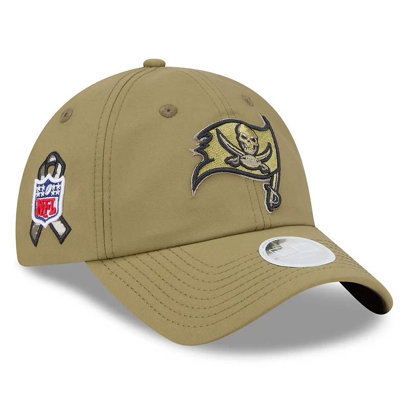 Women's New Era  Green Tampa Bay Buccaneers 2025 Salute to Service Pony Tail Adjustable Hat