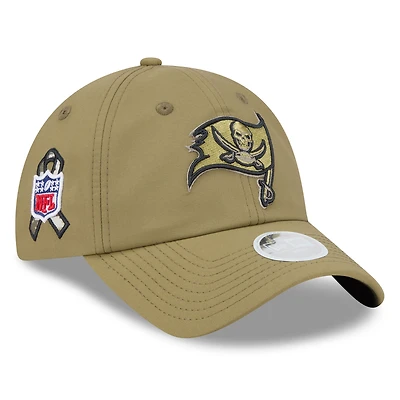 Women's New Era  Green Tampa Bay Buccaneers 2025 Salute to Service Pony Tail Adjustable Hat