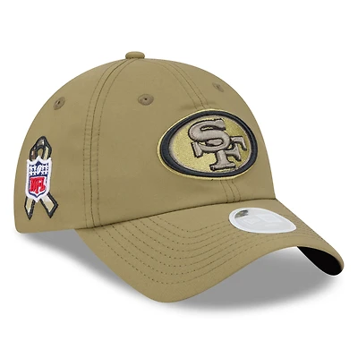 Women's New Era  Green San Francisco 49ers 2025 Salute to Service Pony Tail Adjustable Hat