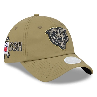 Women's New Era  Green Chicago Bears 2025 Salute to Service Pony Tail Adjustable Hat