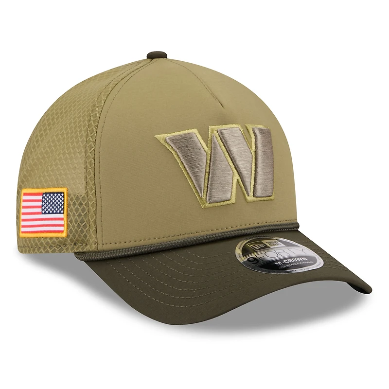 Youth New Era  Green/Dark Green Washington Commanders 2025 Salute to Service 9FORTY A-Frame Adjustable Hat