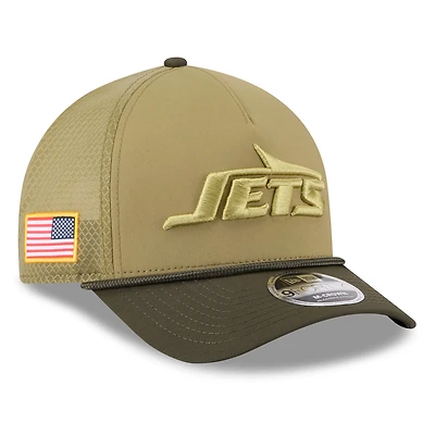 Youth New Era  Green/Dark Green New York Jets 2025 Salute to Service 9FORTY A-Frame Adjustable Hat