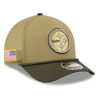 Youth New Era  Green/Dark Green Pittsburgh Steelers 2025 Salute to Service 9FORTY A-Frame Adjustable Hat