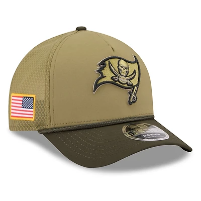 Youth New Era  Green/Dark Green Tampa Bay Buccaneers 2025 Salute to Service 9FORTY A-Frame Adjustable Hat