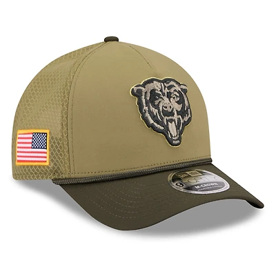 Youth New Era  Green/Dark Green Chicago Bears 2025 Salute to Service 9FORTY A-Frame Adjustable Hat