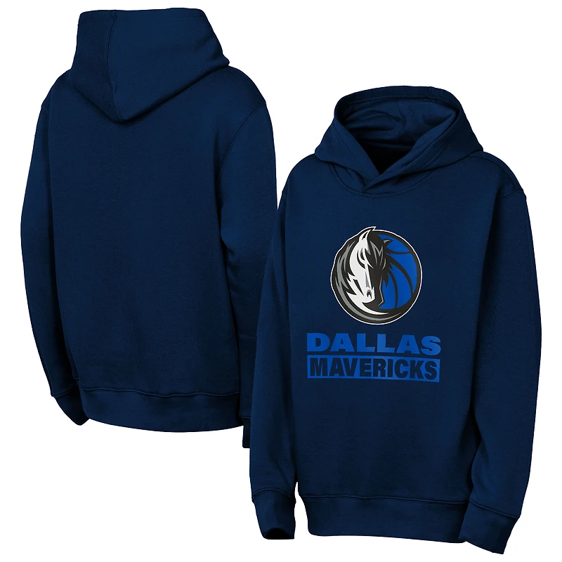 Youth Outerstuff Navy Dallas Mavericks Back To The Basics Hoodie