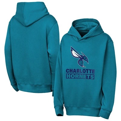 Youth Outerstuff Teal Charlotte Hornets Back To The Basics Hoodie