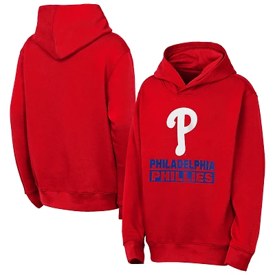 Youth Outerstuff  Red Philadelphia Phillies Back to Basics Hoodie